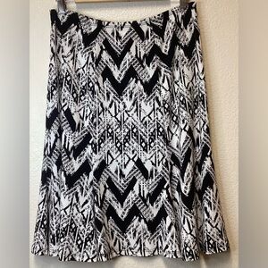 Dress Barn geometric midi black and white